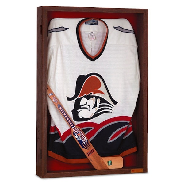 United Visual Products Wood Framed 4" Display Case, 18"x24", Waln UVMCS1824-WALNUT-BUFF - main